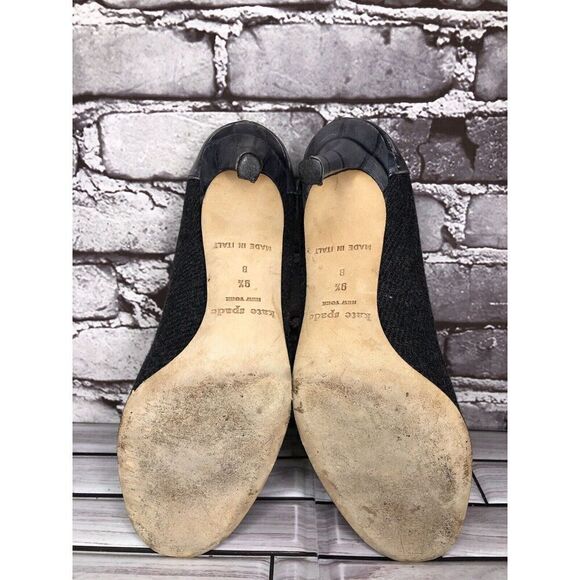 KATE SPADE Crocodile Leather & Wool Lace-Up Oxford Heels Tassels Women’s Sz 9.5B - Picture 16 of 16